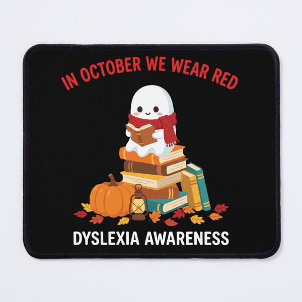Item preview, In October We Wear Red Dyslexia Awareness Ghost Reader designed and sold by w66aboo.