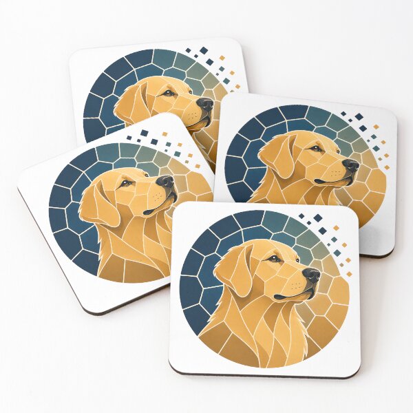 Item preview, Golden Retriever – Geometric Mosaic Dog Art designed and sold by Digital Culture Studio.