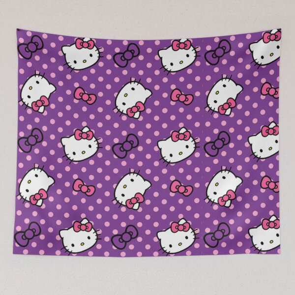 Item preview, Cute Pink and Purple Hello Kitty Polka Dot Pattern designed and sold by iloveyourcupid.