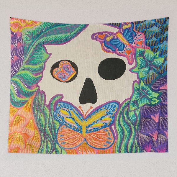 Item preview, Skull Surrounded By Flowers designed and sold by artbyalette.