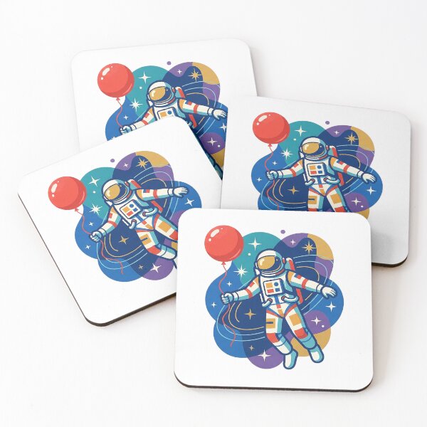 Item preview, Astronaut With Red Balloon - Whimsical Space Art designed and sold by The Red Lime.