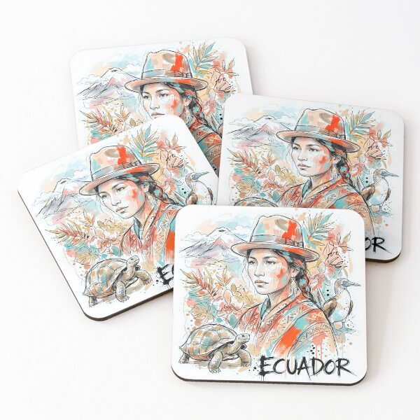 Item preview, Ecuador Watercolor Travel Art Illustration designed and sold by EdwinkOne.