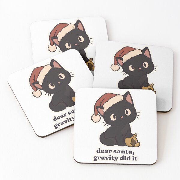 Item preview, Black Cat Christmas Dear Santa Gravity Did It designed and sold by OuqCreations.