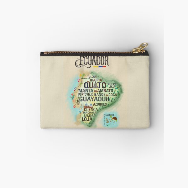 Item preview, Ecuador Illustrated Typographic Map Cities and Galapagos - Map of Ecuador designed and sold by RebecaZum.