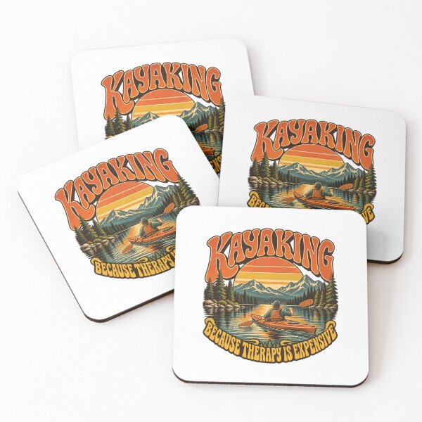 Item preview, Kayaking Because Therapy Is Expensive Vintage Mountain Sunset designed and sold by urbinet.