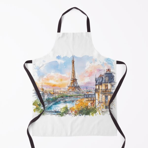 Item preview, Colorful Watercolor Eiffel Tower View designed and sold by kolonjArt.