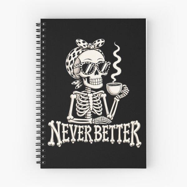 Item preview, Never Better Messy Bun Skeleton Halloween Retro Coffee Girl designed and sold by GibasVisuals.