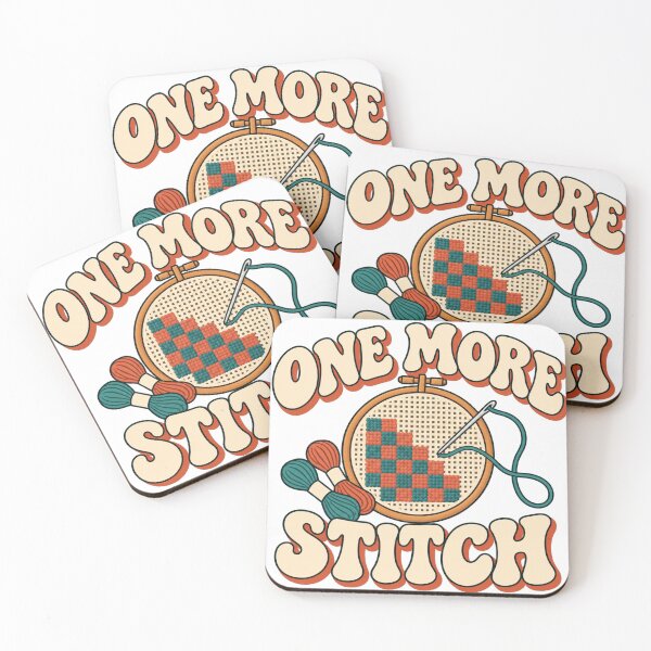 Item preview, One More Stitch Cross Stitch T-Shirt – Funny Embroidery & Crafting Tee designed and sold by RG3D Project .