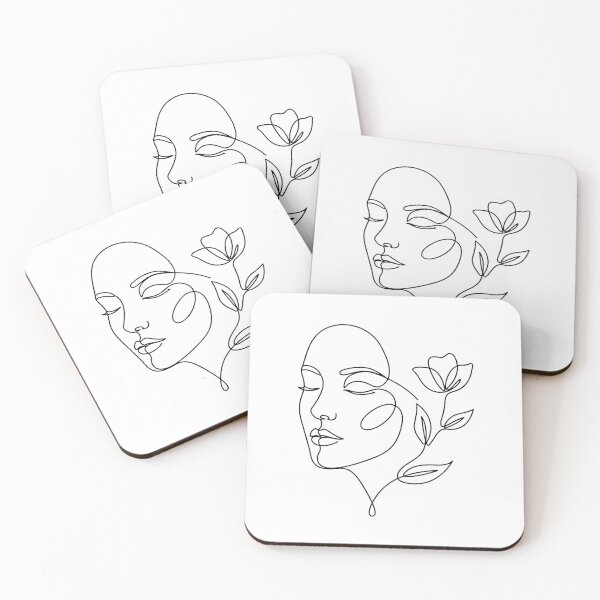 Item preview, ConLine Art Woman Face with Rose Minimalist Single Line Floral Botanical Drawing designed and sold by abdelski.