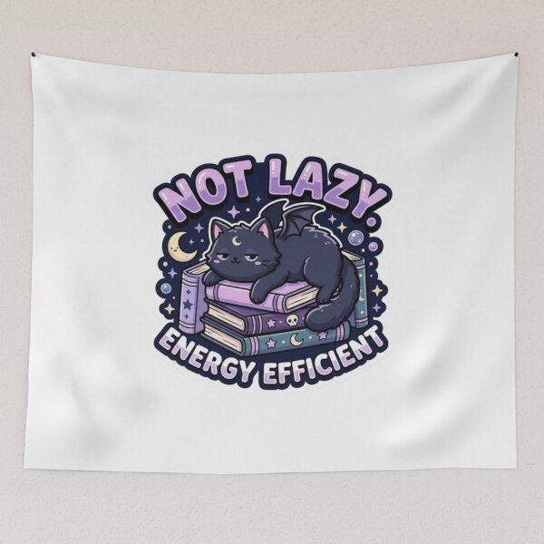 Item preview, Not Lazy Energy Efficient Witchy Bat Cat designed and sold by PrintforDesign.