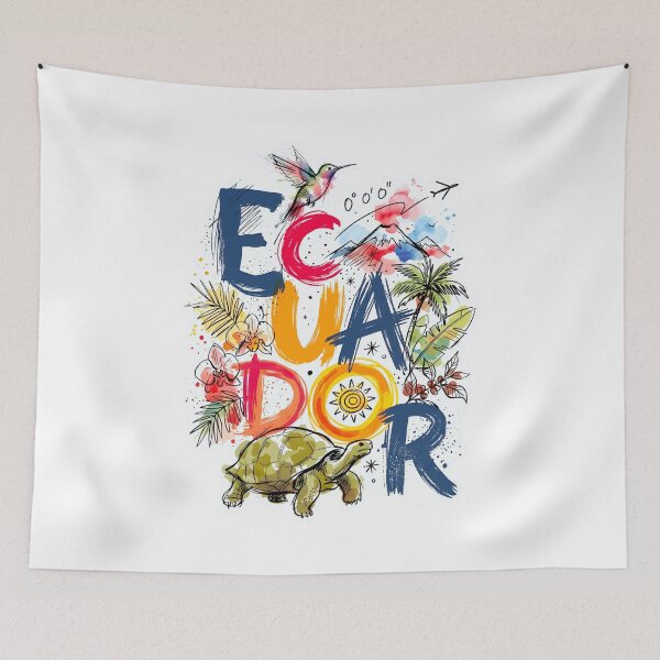 Item preview, Colorful Ecuador: Hummingbird, Tortoise and Sun designed and sold by EdwinkOne.
