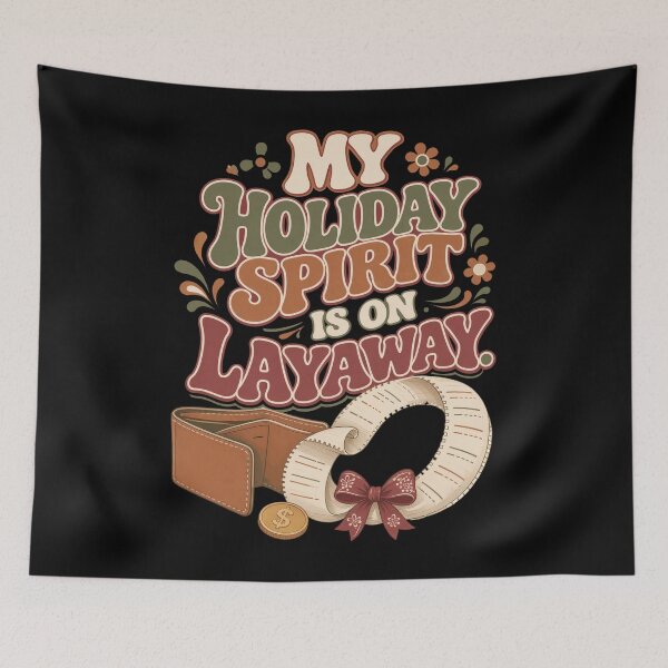 Item preview, Holiday Spirit on Layaway – 1970s Christmas Money Humor designed and sold by Uglyandcute.