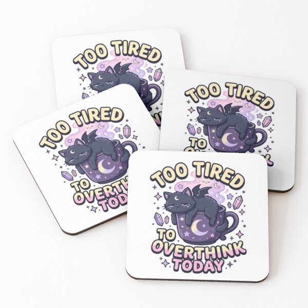 Item preview, Too Tired To Overthink Today Goth Bat Cat designed and sold by PrintforDesign.