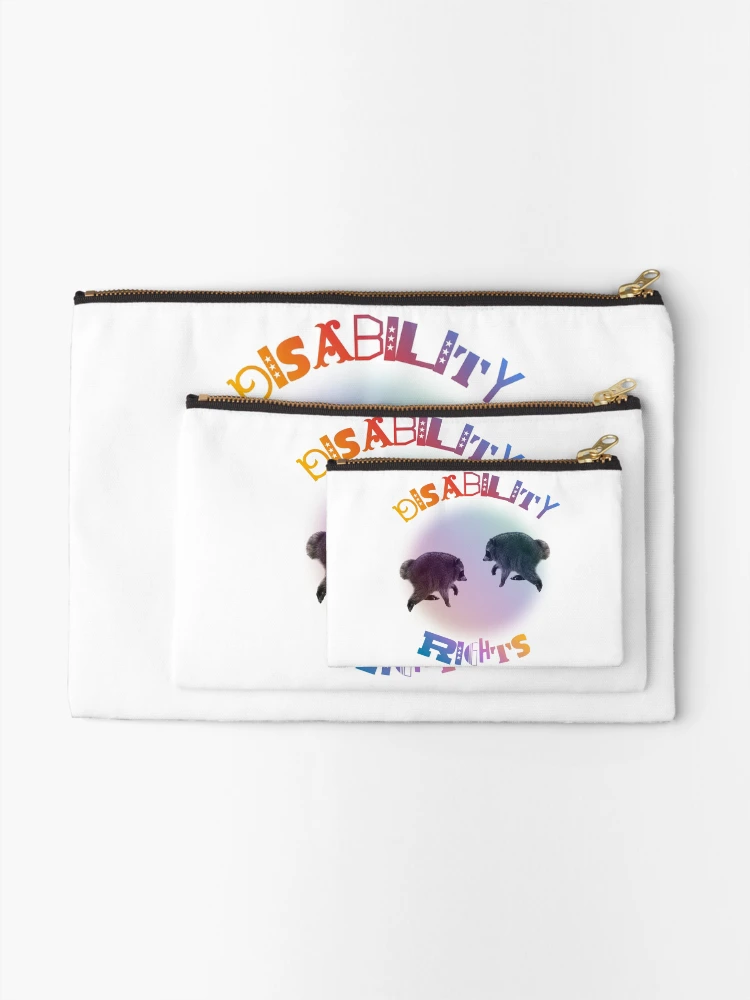 Thumbnail 2 of 4, Zipper Pouch, Disability Rights Twin Jimothy Raccoon designed and sold by tissueissues.