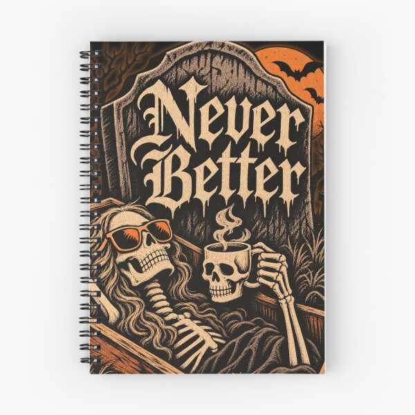Item preview, Never Better Messy Bun Skeleton Halloween Coffin Coffee Lover designed and sold by GibasVisuals.