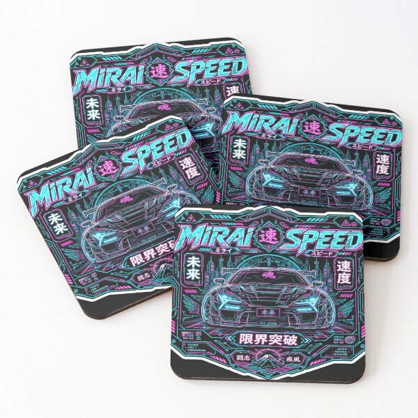 Item preview, Mirai Speed Cyberpunk Car Art | Retrofuturistic JDM Toyota Illustration designed and sold by MAVIRA ART.
