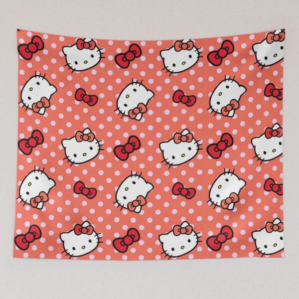 Item preview, Cute Cherry and Coral Hello Kitty Polka Dot Pattern designed and sold by iloveyourcupid.