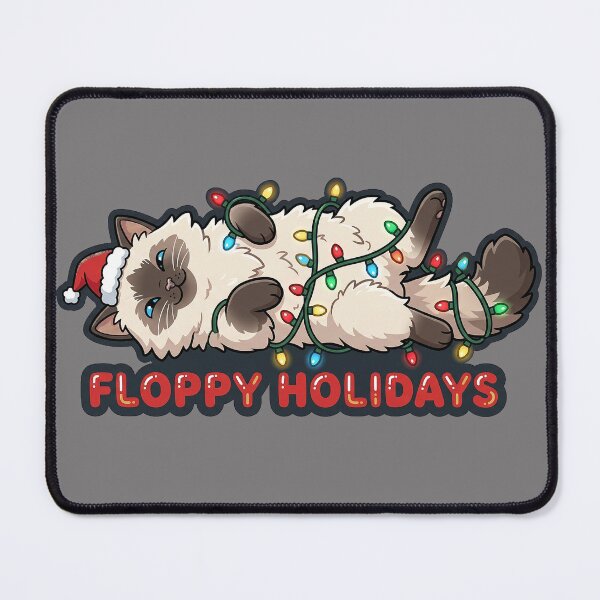 Item preview, Floppy Holidays Ragdoll Cat Tangled in Christmas Lights designed and sold by MIRAJIL.