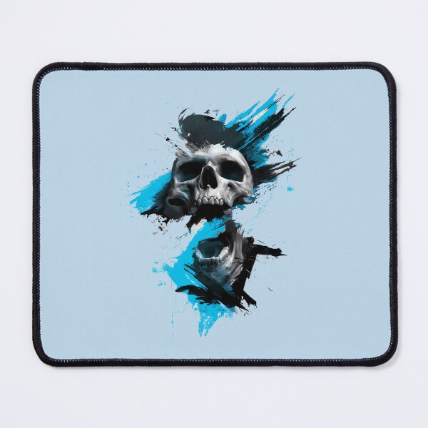 Item preview, Screaming Skull Blue Paint Splatter Grunge Art designed and sold by peterdesigns.