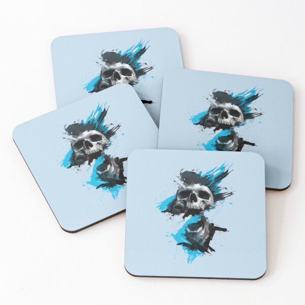 Item preview, Screaming Skull Blue Paint Splatter Grunge Art designed and sold by peterdesigns.