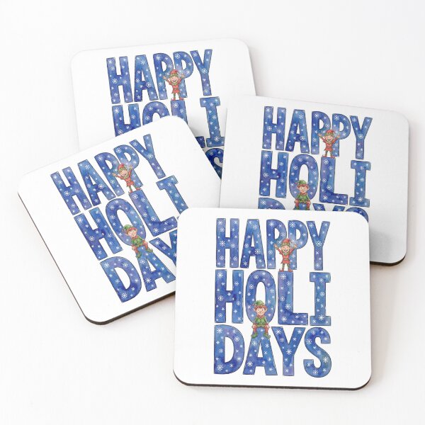 Item preview, Happy Holidays Watercolor - Blue designed and sold by VFXguy.