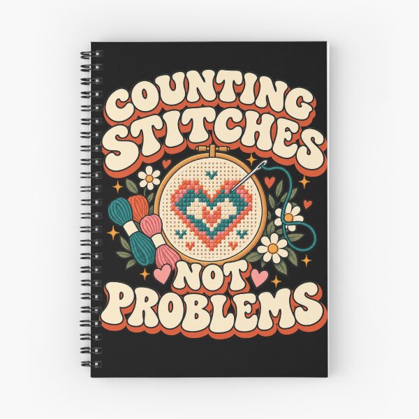 Item preview, Counting Stitches Not Problems Funny Cross Stitch Retro Craft Design designed and sold by RG3D Project .
