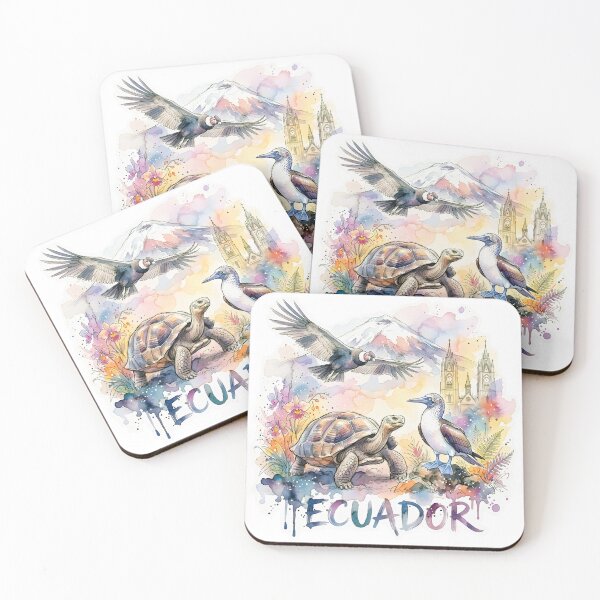Item preview, Ecuador Watercolor with Andean and Coastal Wildlife designed and sold by EdwinkOne.