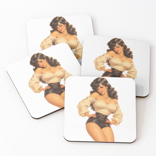 Item preview, Vintage Pin Up Girl – Off Shoulder Blouse, Black Shorts & Retro Glamour designed and sold by Cosplayvintage.