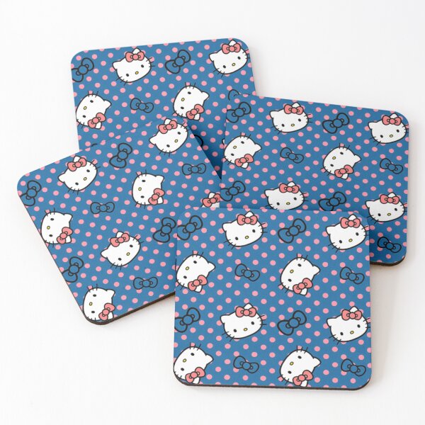 Item preview, Cute Denim Blue and Salmon Pink Hello Kitty Polka Dot Pattern designed and sold by iloveyourcupid.