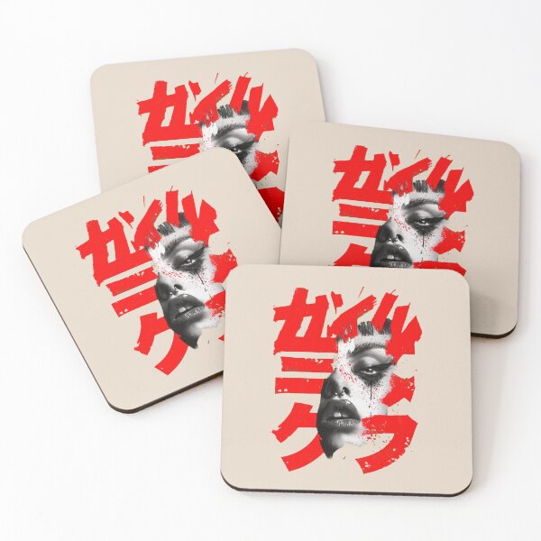 Item preview, Japanese Katakana Punk Woman Portrait Graphic Art designed and sold by peterdesigns.