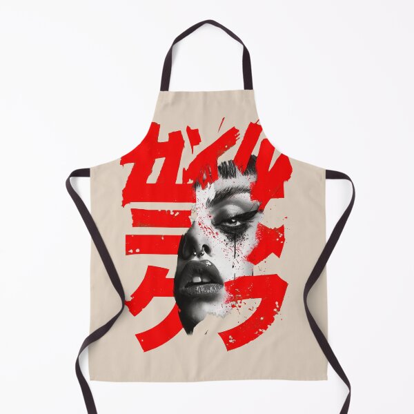 Item preview, Japanese Katakana Punk Woman Portrait Graphic Art designed and sold by peterdesigns.