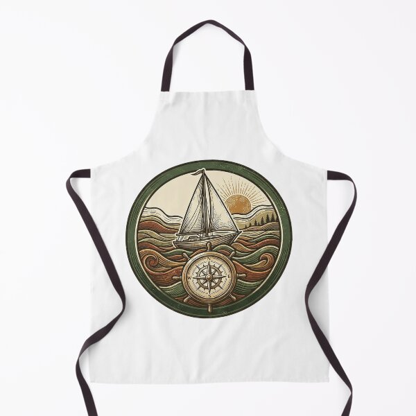 Item preview, Vintage Sailboat & Compass - Nautical Sailing Adventure designed and sold by The Red Lime.