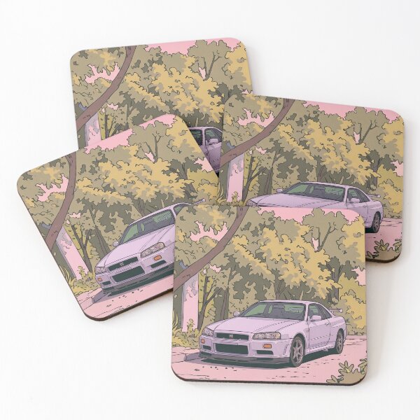 Item preview, Nissan Skyline GT-R R34 Retro Anime Aesthetic Legend JDM Car Art designed and sold by Motorline44.