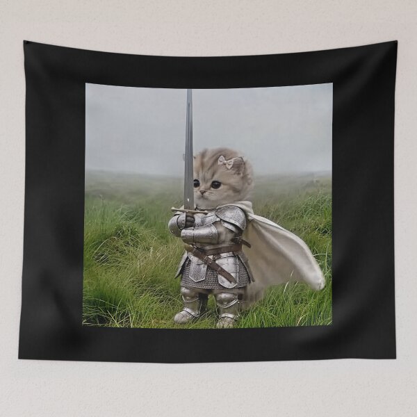 Item preview, Cute Fantasy Warrior Kitten Knight in Armor   designed and sold by Designart68.