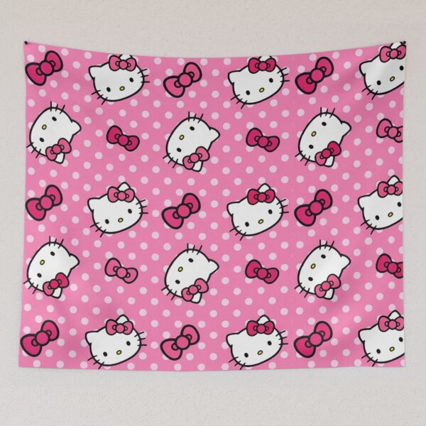 Item preview, Cute Raspberry and Blush Pink Hello Kitty Polka Dot Pattern designed and sold by iloveyourcupid.
