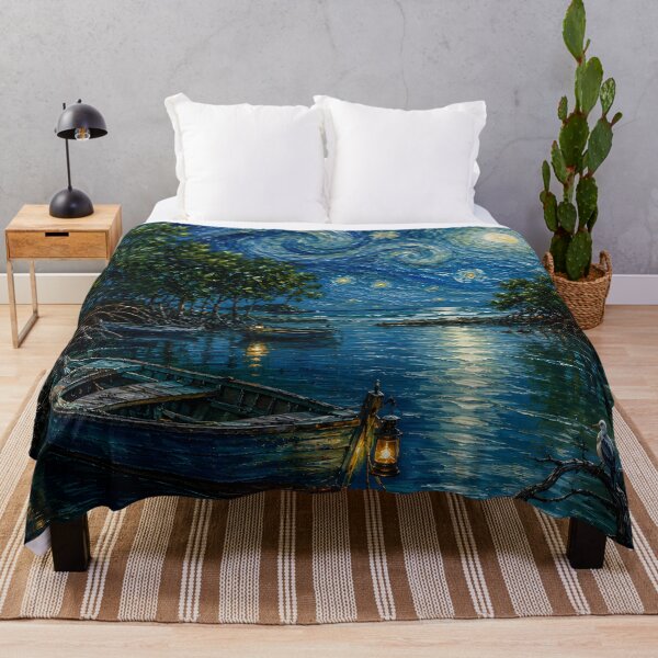 Item preview, Moonlit Mangrove Lagoon Starry Night Coastal Art designed and sold by Amalia Gutyz.