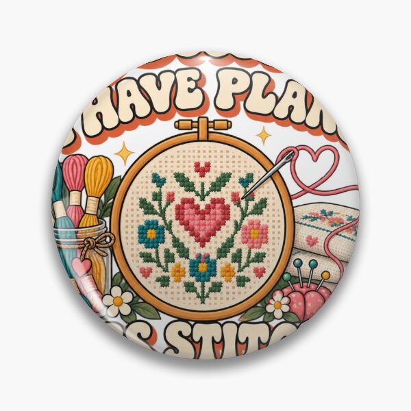 Item preview, Sorry I Have Plans Cross Stitching – Funny Retro Cross Stitch Gift designed and sold by RG3D Project .