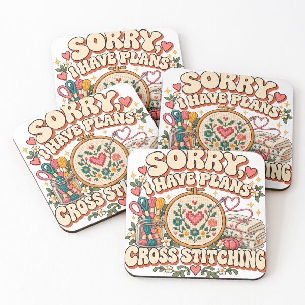 Item preview, Sorry I Have Plans Cross Stitching – Funny Retro Cross Stitch Gift designed and sold by RG3D Project .