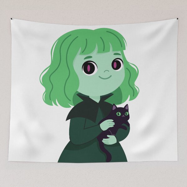 Item preview, Girl with Black Cat designed and sold by natalielaf.