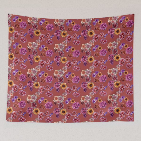 Item preview, Purple and Gold Floral Watercolor Pattern designed and sold by SunflowerPower22.
