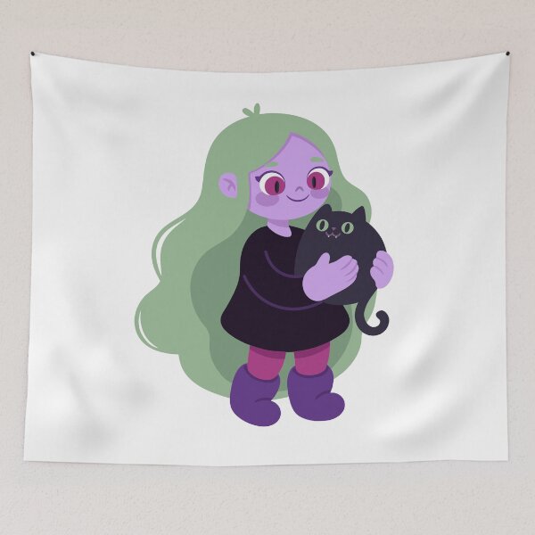 Item preview, Girl with Black Cat designed and sold by natalielaf.