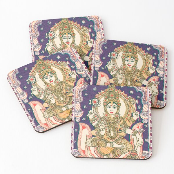 Item preview, Goddess Lakshmi on Lotus Vintage Indian Risograph Print designed and sold by Fani*.