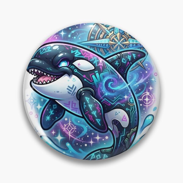 Item preview, Leaping Orca Art, Killer Whale with Compass Star designed and sold by Terra Nova Collective.