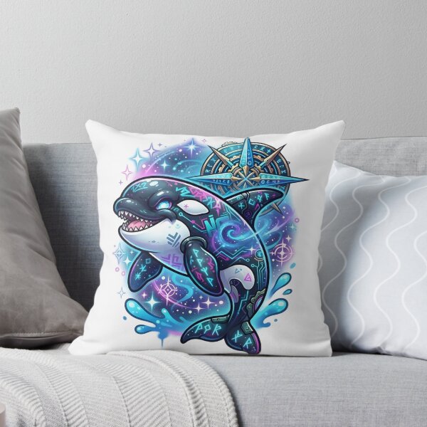 Item preview, Leaping Orca Art, Killer Whale with Compass Star designed and sold by Terra Nova Collective.