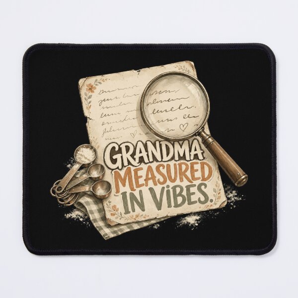 Item preview, Grandma Measured in Vibes – Vintage Family Recipe Humor designed and sold by Uglyandcute.