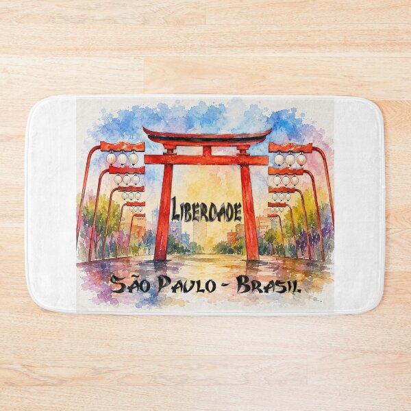 Item preview, Liberdade Sao Paulo Watercolor Torii Gate Travel Art designed and sold by Sampa In Focus.