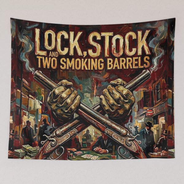 Item preview, Lock Stock and Two Smoking Barrels Crime Comedy Fine Art Tribute designed and sold by Art's Diner.