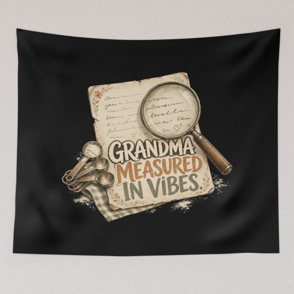 Item preview, Grandma Measured in Vibes – Vintage Family Recipe Humor designed and sold by Uglyandcute.