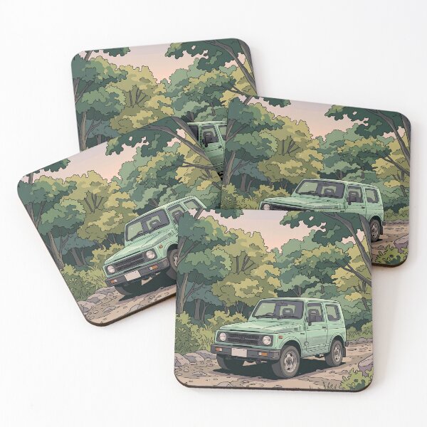 Item preview, Suzuki Jimny SJ30 Retro Anime Aesthetic Off Road 4x4 Kei Car Art designed and sold by Motorline44.