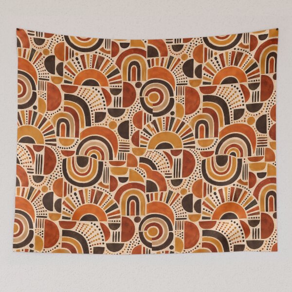 Item preview, Retro Boho Sunburst Arches Geometric Pattern designed and sold by Apex Designs.